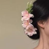 ราคา ฤดูร้อนสีชมพูหวานดอกไม้หวีผมใหม่สไตล์จีนผมแทรกหวีผ้าโพกศีรษะ (29533361413)