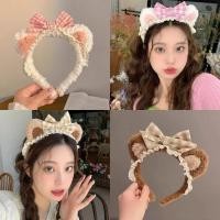 ราคา ที่คาดผมทรงหูหมีตุ๊กตา สีชมพูน่ารัก พร้อมโบว์และขนสัตว์แกะ (40514793323)