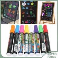 ราคา superparis Yechiry Easy Removal เครื่องหมายชอล์กเหลว Dry Erase Marker ปากกา กระดานดำแบบลบได้ 8 สีสดใสสำหรับกระดานดำป้าย Windows กระจกกระจก (51750342820)