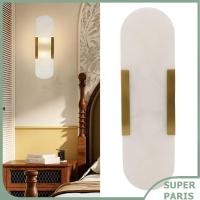 ราคา superparis Pssopp โคมไฟติดผนังหินอ่อนที่ทันสมัยเหนือกาลเวลาสง่างามโปร่งแสงและมีศิลปะติดตั้งง่ายแสงอบอุ่นโต๊ะเครื่องแป้งสำหรับห้องนอนบันไดห้องนั่งเล่น 3000k (25747716071)