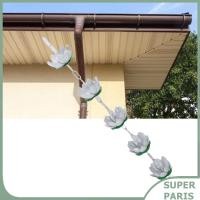 ราคา superparis Asixxsix โซ่ฝนสำหรับรางน้ำ 3 6ft รางน้ำสำหรับจับตกแต่ง รางน้ำอลูมิเนียมทดแทนรางน้ำพร้อมตะขอและถ้วยดอกไม้ 5 ใบ (51001350002)