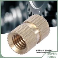 ราคา superparis ทองเหลือง 10 ชิ้น M6 กระบอก Knurled รอบแม่พิมพ์ฝังถั่ว 1 (48301220145)
