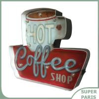 ราคา Superparis ร้านกาแฟไฟ LED วินเทจเหล็กคาเฟ่ความงามคำตกแต่งผนังสำหรับห้องนั่งเล่นตกแต่งห้องครัว (44475323818)