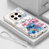 ราคา Realme 12X 5G realme12 12 5G 12 Pro 5G เคสตะเข็บคู่ Disney Hug stitch Glossy Mobile Cover (26137062666)
