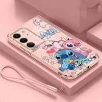 ราคา Realme C75x C75 C 75x เคสตะเข็บคู่ Disney Hug stitch ฝาครอบมือถือเคลือบเงา (43152645255)