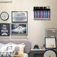 ราคา ใหม่ Never Give Up โลหะเหรียญ Hook ติดผนังผู้ถือกุญแจ 20 ตะขอสําหรับกีฬาเหรียญเสื้อ หมวก ผ้าขนหนูตกแต่งบ้าน TH (54002965714)