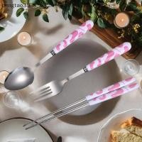 ราคา ใหม่ 1 3 ชิ้นน่ารักแบบพกพาชุดช้อนส้อมสแตนเลสช้อนส้อมตะเกียบ Travel Camping กล่องเก็บช้อนส้อม TH (28393794751)