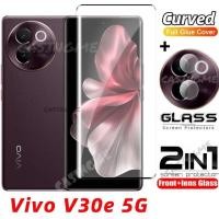 ราคา VIVO v30e 5กรัม2024โค้งฟิล์มกระจกนิรภัยป้องกันหน้าจอสำหรับ VIVO v30e V30 E vivov30e V 30E Pro 5กรัม2024กระจกเต็มปกด้านหน้าฟิล์มกลับเลนส์ zspv (22564936183)