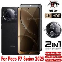 ราคา 2IN1 ความเป็นส่วนตัวป้องกันหน้าจอฟิล์มแก้วสําหรับ Xiaomi POCOF7 Poco F7 Pro Ultra F7pro F7Ultra PocoF7pro PocoF7Ultra 5G โค้งป้องกัน Spy หน้าจอด้านหน้าด้านหลังเลนส์ป้องกันกระจกนิรภัย (43558584071)