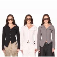 ราคา Pre order 14 20days แบรนด์เวียดนาม BEUTER Women s Off Shoulder Cropped Shirt BLACK GREY WHITE (56203038666)