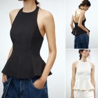 ราคา Zara 2025 กระโปรงสั้นผู้หญิงสไตล์ใหม่ฤดูใบไม้ผลิ Hem Stretch Halterneck Top2988777 4661029 (28730967007)