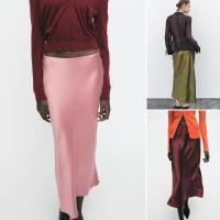 ราคา ซาร่า 25 ฤดูใบไม้ผลิใหม่สไตล์ผู้หญิงผ้าไหมซาตินเนื้อพัดลมกระโปรงขลุ่ย2011399 (28628127360)