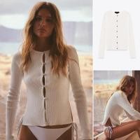 ราคา ซาร่า 2025 ฤดูใบไม้ผลิโลหะปุ่มตัดซี่โครงรอบถักแจ็คเก็ต3920230 (25593161638)