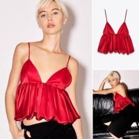 ราคา ซาร่า Za ฤดูใบไม้ผลิใหม่สไตล์ผ้าไหมซาตินเนื้อยกทรงด้านบน2308651 (26326468858)