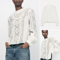 ราคา ซาร่า Za เสื้อเชิ้ตคอกลมแขนยาวปักลายสไตล์ใหม่ฤดูใบไม้ผลิ6895052 (28126728270)