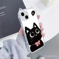 ราคา เคสโทรศัพท์สีดํา Hello Cat ดีไซน์โบว์ ใช้ได้กับ iPhone16 11 12 13 ProMax 15 14Plus กันกระแทก เหมาะสําหรับ XS XR X 7 8P BI6B (42520361770)