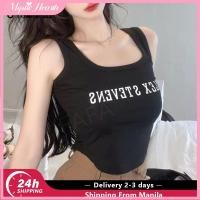 ราคา COD เสื้อกล้ามสายเดี่ยวคอกลมแขนกุดสำหรับผู้หญิงรุ่นใหม่ ผ้าคอตตอน สายเดี่ยวสีพื้น ชายไม่เท่ากัน MysticHearth (51850637892)