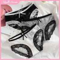 ราคา COD กางเกงชั้นในลูกไม้ผูกโบว์ลายดอกไม้สไตล์ฝรั่งเศสสุดเซ็กซี่ กางเกงชั้นในผ้าฝ้ายเนื้อนุ่มเอวกลางเป้าผ้าตาข่ายซีทรูบางเฉียบ MysticHearth (45651413755)