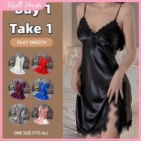 ราคา COD ชุดนอนผ้าซาตินคอวีลูกไม้สุดเซ็กซี่ ชุดชั้นในสตรีแขนกุดผูกเชือก เสื้อคลุมอาบน้ำนุ่มสบาย ชุดนอนอยู่บ้านสุดหรูหรา MysticHearth (44226490288)