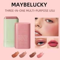 ราคา MAYBELUCKY บลัชออนแท่ง 4 สี อายแชโดว์ ลิปกลอส บลัชออนปัดแก้ม 3 in 1 (43306399188)