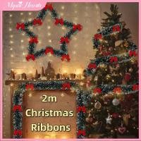 ราคา COD ริบบิ้นคริสต์มาสแบบดิ้น 2 ม ริบบิ้นไม้เท้าสีเขียว พวงมาลัยต้นคริสต์มาส DIY พวงมาลัยแขวนประดับตกแต่งงานปาร์ตี้ตกแต่งบ้าน MysticHearth (52451884548)