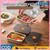ราคา เก็บเงินปลายD กล่องเก็บอาหารสแตนเลส 316 ขนาด 600 1500 มล กล่องเบนโตะปิดสนิท กล่องบรรจุภัณฑ์ปิกนิก กล่องเก็บอาหารแบบสุญญากาศสำหรับเนื้อสัตว์และผัก กล่องเก็บอาหารสำหรับแช่ตู้เย็น MysticHearth (577030510