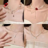 ราคา สร้อยคอมุกรูปแบบพันทอง มีจี้หยดน้ำลูกปัดสองชั้น และโซ่กระดูกสวยงาม (44221528852)