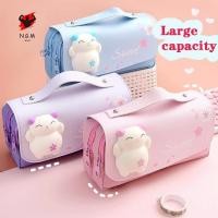 ราคา กล่องดินสอความจุขนาดใหญ่น่ารัก 3ง กล่องใส่ปากกาหนังกันน้ําสําหรับอุปกรณ์การเรียน (43917404152)