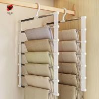 ราคา ที่แขวนกางเกงสแตนเลสแบบพับได้ คลิปหนีบเสื้อผ้าประหยัดพื้นที่ชั้น (48802567309)