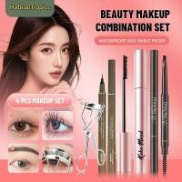 ราคา จัดส่งในพื้นที่ ชุดแต่งหน้า 4 ชิ้น ดินสอเขียนขอบตา ดินสอเขียนคิ้ว ที่ดัดขนตา กันน้ำ กันเหงื่อ ติดทนนาน (54252562839)