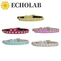 ราคา เสียงสะท้อน เพชร Rhinestone ปลอกคอแมว หนังปรับ Bling Rhinestone ปลอกคอแมว อุปกรณ์สัตว์เลี้ยงสะท้อนแสง Super Shining Cat สร้อยคอเพชรสําหรับแมวสุนัขลูกสุนัข (51452332801)