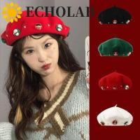 ราคา เสียงสะท้อน หมวกเบเร่ต์คริสต์มาส ผ้าขนสัตว์สีทึบหมวกเบเร่ต์ผ้าขนสัตว์ หมวกเด็กส่งหนังสือพิมพ์ดาวอบอุ่นต้นคริสต์มาสแปดเหลี่ยมหมวกฤดูหนาว (42126834327)