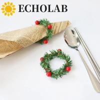 ราคา เสียงสะท้อน ที่ใส่ผ้าเช็ดปาก6ชิ้น สไตล์อภิบาลพีวีซีคริสต์มาสสนเข็มผ้าเช็ดปากแหวน เบอร์รี่เทียนพวงหรีดจําลองกับสีแดงเบอร์รี่ผ้าเช็ดปากหัวเข็มขัดงานแต่งงา (50152861372)