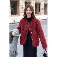 ราคา แจ็คเก็ตสีแดงสำหรับผู้หญิง ออกแบบตามสไตล์ชาแนลและเกาหลี ทำมาจากผ้าฝ้ายหนา เหมาะสำหรับฤดูใบไม้ร่วงและฤดูหนาว (46051544092)