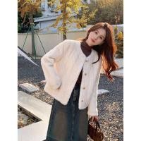 ราคา เสื้อโค้ทสั้นทรงใหม่ แบบขนยาวหนานุ่ม คอругกลม สไตล์ชาแนล เหมาะสำหรับฤดูหนาว (54450543813)