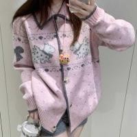 ราคา Retro ฤดูใบไม้ร่วงลูกสุนัข Jacquard เสื้อกันหนาวฤดูใบไม้ร่วงฤดูหนาวสไตล์ใหม่หลวม Lazy Phil Island ถักเสื้อสเวตเตอร์ถักด้านบน (48652901176)