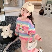 ราคา เดรสลายทางสีรุ้งแบบเกาหลี มาพร้อมกางเกงขานานาสี ทำจากฝ้ายแท้ ขนาดใหญ่พอดีตัว เหมาะสำหรับเด็กสาว ในเซ็ทสองชิ้น (54451030770)