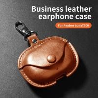 ราคา หรูหรา Retro หนังสําหรับ Realme buds T300 กรณีธุรกิจหูฟังสําหรับ Realme buds T300 ชุดหูฟัง Shell Funda พร้อมตะขอ (25740539480)