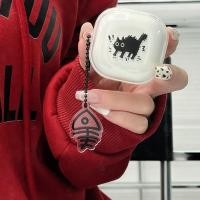 ราคา ตลก Frighten Cat หูฟังสําหรับ Samsung Galaxy Buds Live Buds 2 Pro หูฟังบลูทูธใส Buds FE พร้อมจี้ (29368757159)