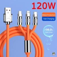 ราคา 120W 6A 3 in 1 USB สายชาร์จเร็ว Type C Micro USB สําหรับ Huawei Xiaomi Samsung (56700996865)