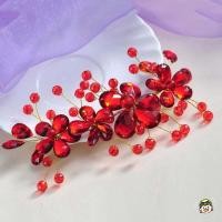 ราคา เครื่องประดับหูฟังคริสตัลดอกไม้สีแดง ประณีตแฮนด์เมดสำหรับเจ้าสาวหรู (56651942186)