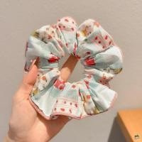 ราคา Bowknot Floral Scrunchie เชือกผมลูกไม้หวาน เหมาะสำหรับผมหยิกหนาและผมสั้น (51101531685)