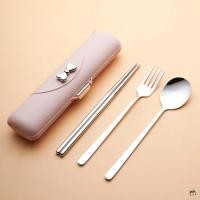 ราคา สแตนเลสตั้งแคมป์บนโต๊ะอาหารชุดแบบพกพาส้อมตะเกียบช้อนชุดที่มีกรณีกุทัณฑ์เหมาะสําหรับการเดินทางสนามหลังบ้านบาร์บีคิว (47401580319)