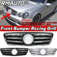 ราคา W203 ย่างรถกันชนหน้า Grille Racing Grill สําหรับ Mercedes Benz W203 C200 C230 C240 C320 2001 2007 รถอุปกรณ์เสริม Body Kit (25832924985)