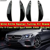ราคา สําหรับ Mercedes Benz E Class E200L E300L E43 AMG กันชนหน้าด้านข้าง Splitter ลมมีดสปอยเลอร์ปรับแต่ง Air ใบมีดรถอุปกรณ์เสริม (53902187234)