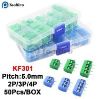 ราคา 50 ชิ้น กล่อง KF301 2P 3P 4Pin PCB สกรู Terminal Block Connector ชุดตรง Pin KF301 5 0 2P KF301 3P KF301 4P (56552655761)