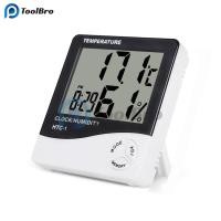 ราคา เครื่องวัดอุณหภูมิในร่มแบบดิจิตอลที่แม่นยําเครื่องวัดความชื้น HTC 1 AAA แบตเตอรี่ดําเนินการอุณหภูมิความชื้นนาฬิกาสําหรับบ้าน (28767572663)