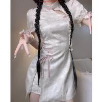 ราคา ใหม่ ชุดเดรสกี่เพ้า แขนสั้น สไตล์จีนย้อนยุค (40376979720)