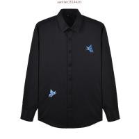 ราคา VIPSHIRT เสื้อเชิ้ต เสื้อเชิ้ตผู้ชาย เสื้อสีขาว ดำ ลายหมาหัวใจน้ำเงิน หมาหัวใจสีขาว (46002585378)