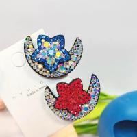 ราคา คลิปผมรูปดาวและพระจันทร์ประดับเพชรประดับเพชรนำเข้าจากเช็ก คลิปผมรูปดาวและพระจันทร์ คลิปปากเป็ดสำหรับผมหน้าม้า EZTL (41353508952)